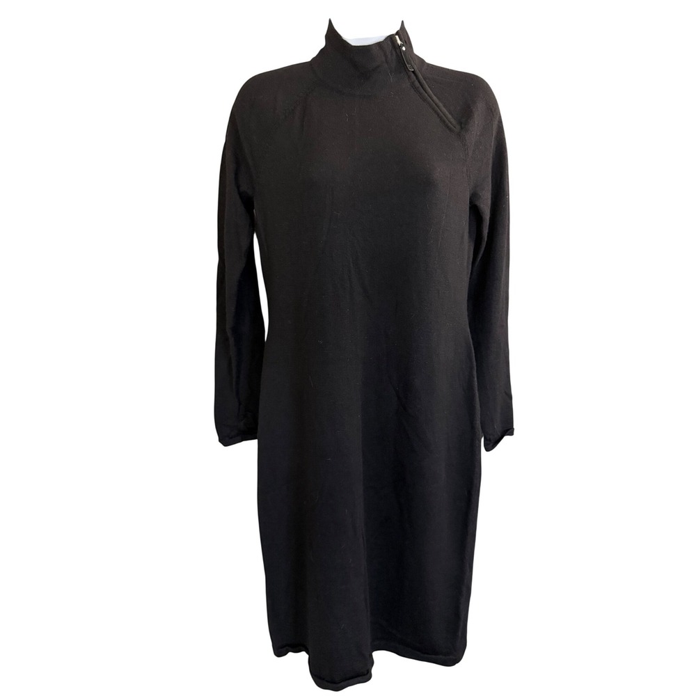 Lauren Ralph Lauren Merino Wool Turtleneck Tunic Dress L Black Minimalโ Modest